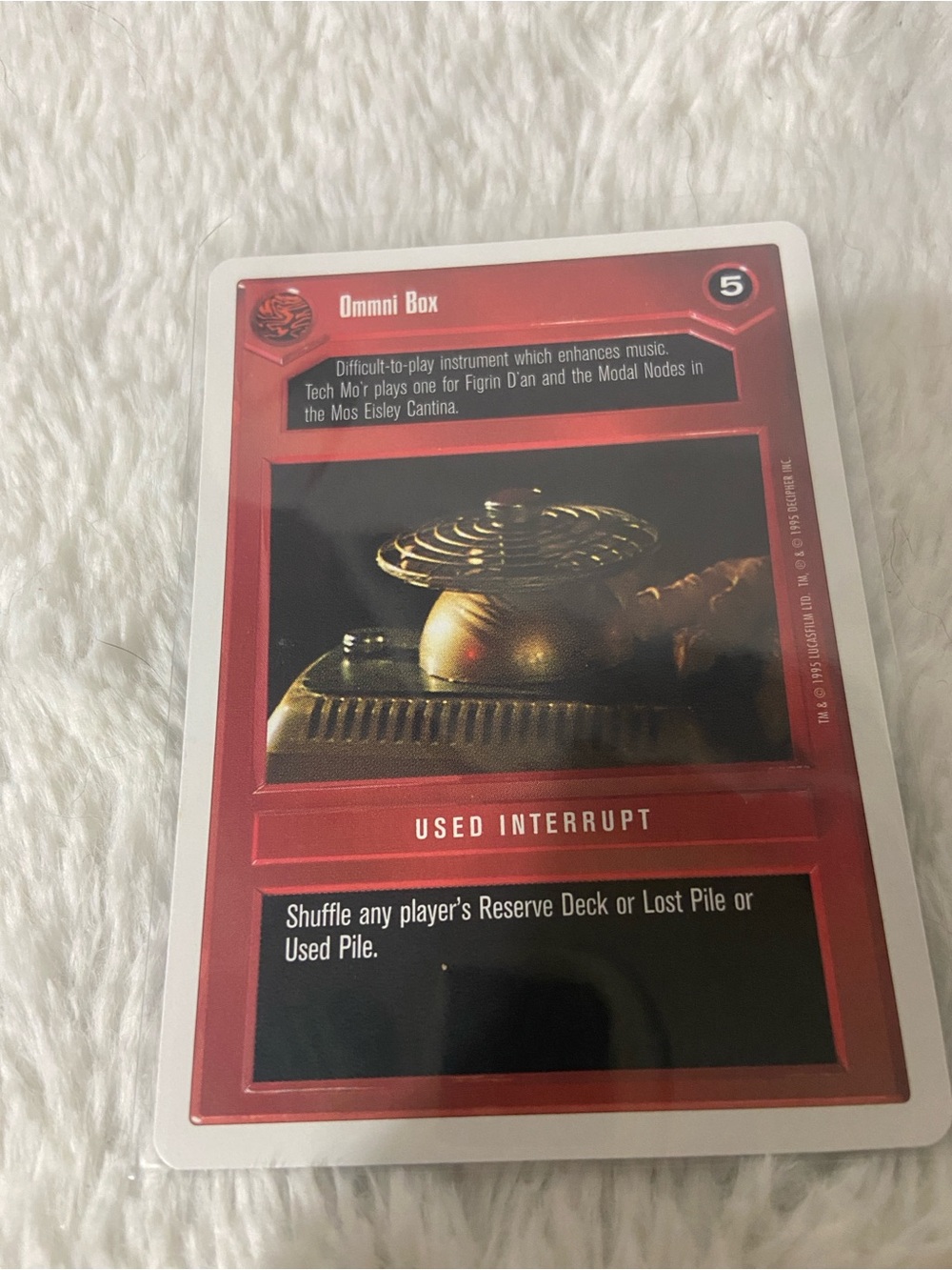 Star Wars CCG "Omnni Box" Red Used Interrupt Card